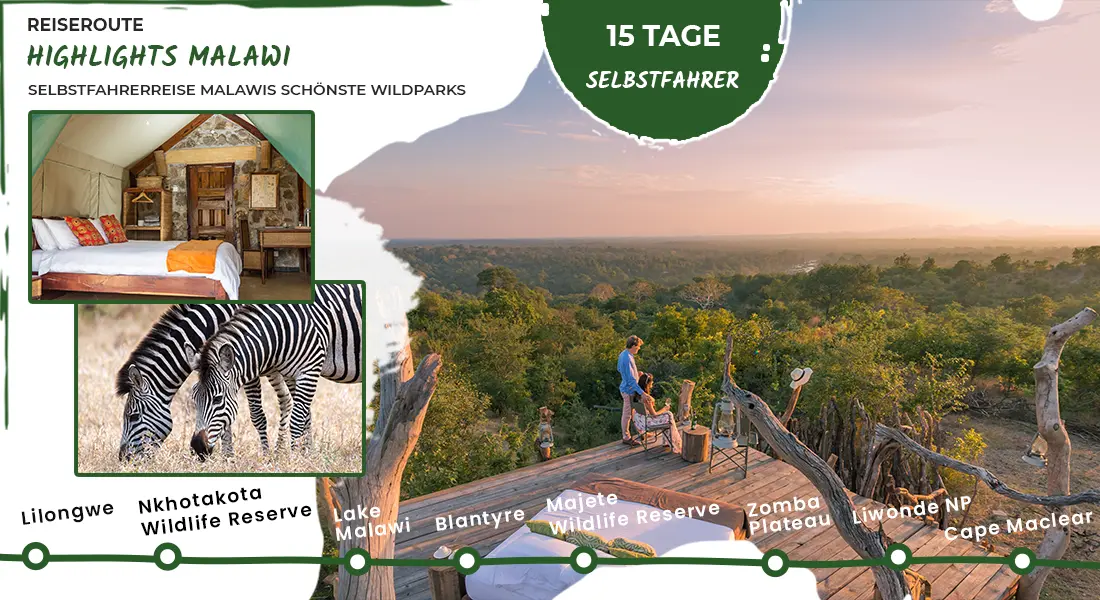 Selbstfahrerreise Route Highlights Malawi
